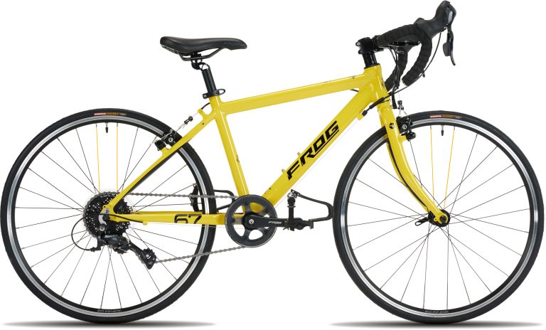 Frog Bikes Frog Road 67 Jaune Tour de France, vélo de route enfant en 24 pouces, vue de profil