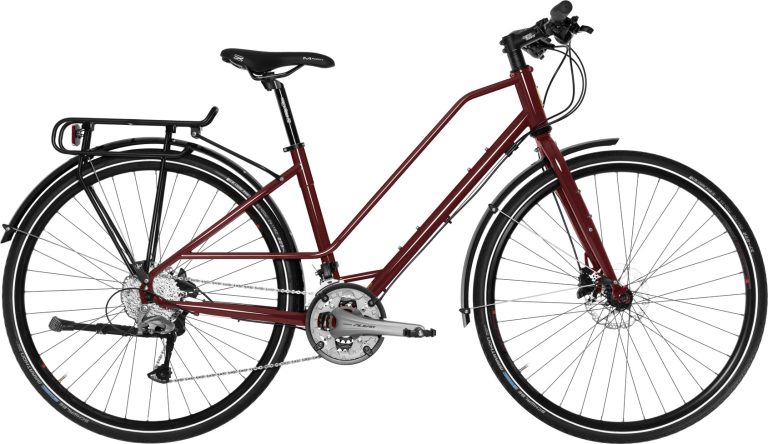 Histoire Bike Globe-Trotteuse Classique, vélo de voyage en acier à cadre trapèze, vue de profil