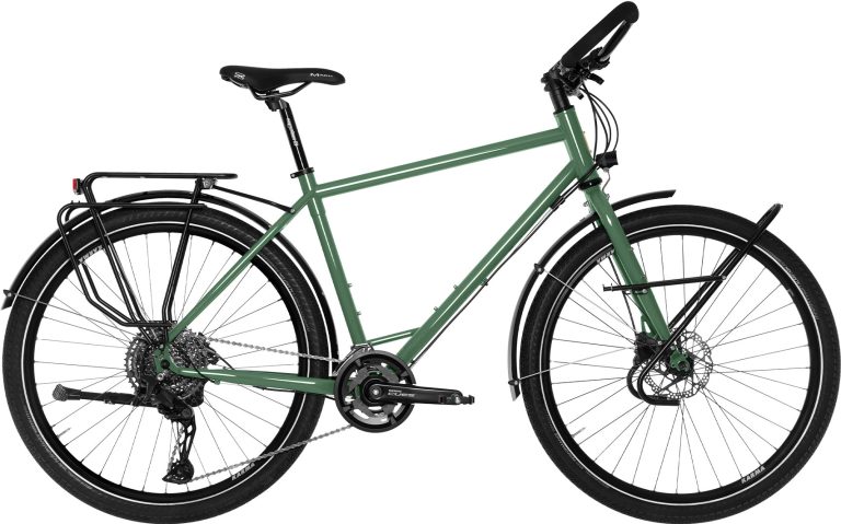 Histoire Bike Grande Baroudeuse Expédition, vélo de voyage en acier à moyeu dynamo, vue de profil