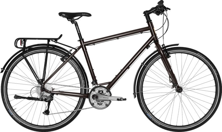 Histoire Bike Randonneuse Classique 28, vélo de randonnée acier à cintre plat, vue de profil