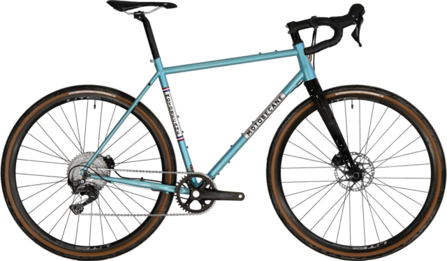 Motobecane 1923-73 Team Champion Gent bleu brillant, gravel acier, vue de profil