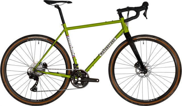 Motobecane 1923-73 Team Champion Gent vert brillant, gravel acier double plateau, profil