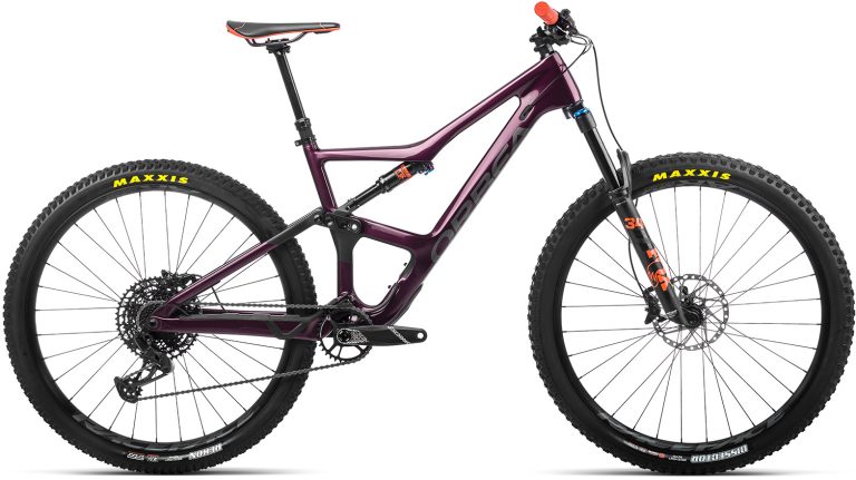 Orbea Occam M30-Eagle 2023, VTT tout-suspendu carbone à transmission SRAM, vue de profil