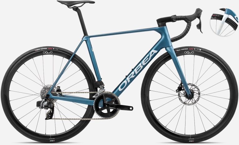 Orbea Orca M31eTEAM 2024, vélo de route carbone en SRAM Rival eTap AXS, vue de profil