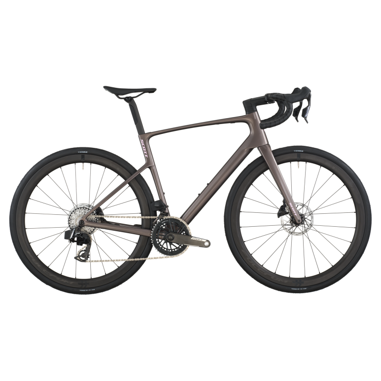 Scott Addict 10 2026, vélo de route endurance carbone coloris plum grey, vue de profil