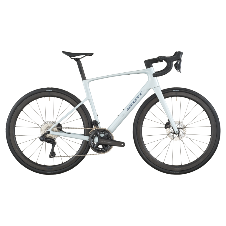 Scott Addict 20 2026, vélo de route endurance carbone coloris cumulus white, vue de profil