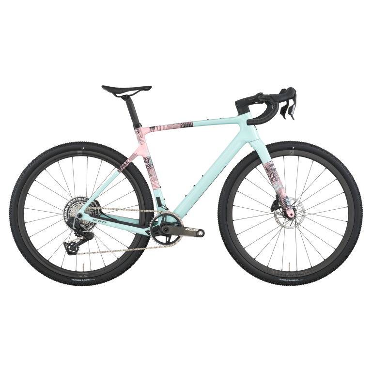Scott Addict Gravel 10 2026, gravel à cadre carbone et pneus larges, vue de profil