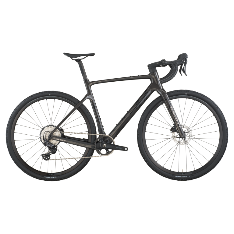 Scott Addict Gravel 30 2026, gravel carbone à mono-plateau Shimano GRX, vue de profil