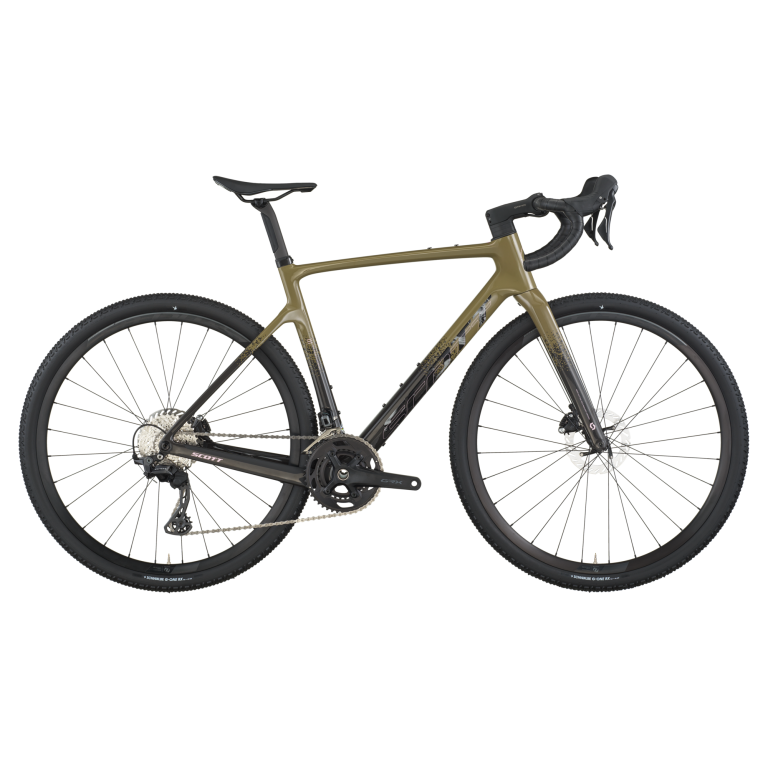 Scott Addict Gravel 40 2026, gravel carbone à double plateau Shimano GRX, vue de profil