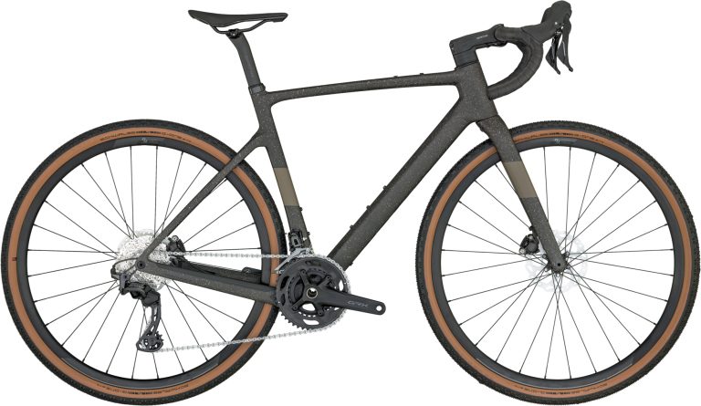 Scott Addict Gravel 40 black 2024, gravel carbone Shimano GRX, vue de profil