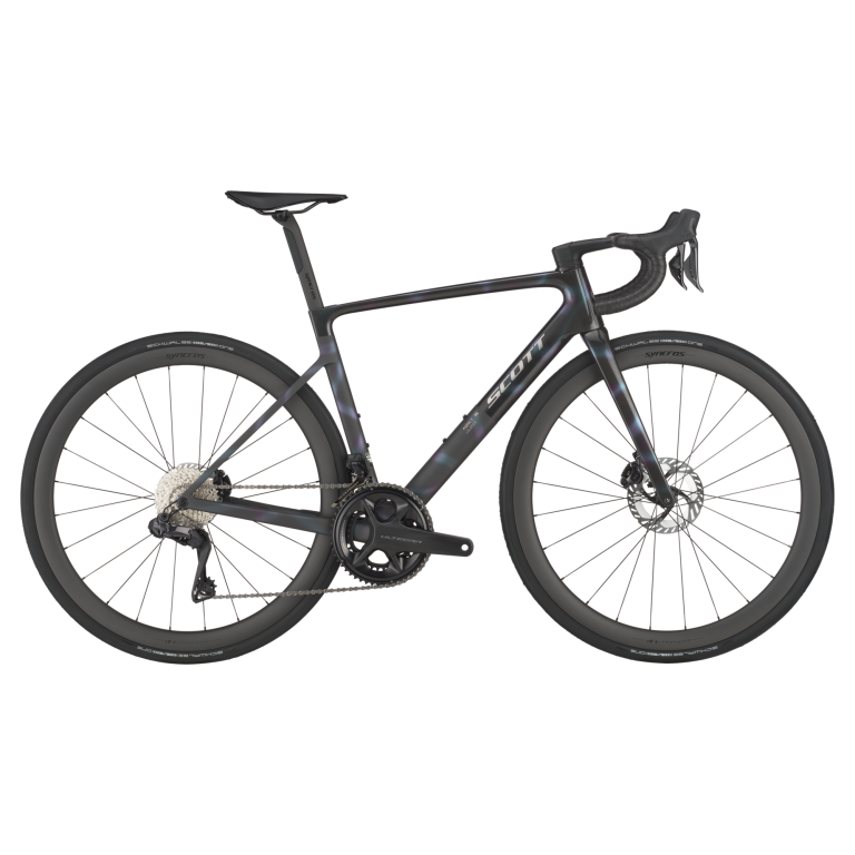 Scott Addict RC 10 2026, vélo de route de course carbone coloris sunbeam black, vue de profil