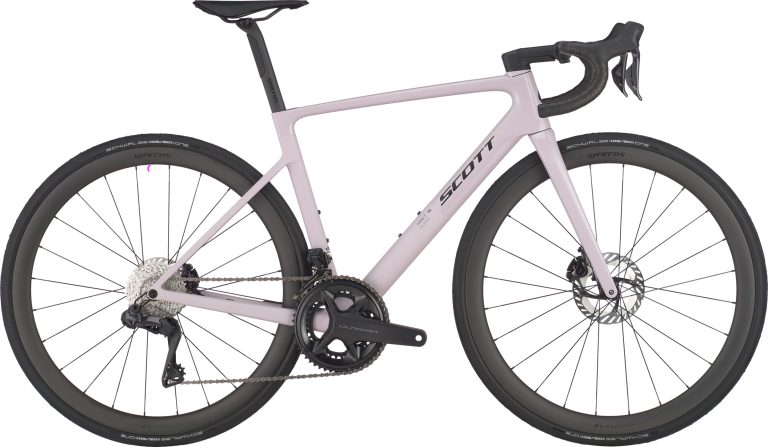 Scott Addict RC 20 2025, vélo de route de course à cadre carbone noir, vue de profil