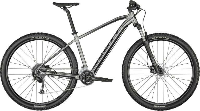 Scott Aspect 750 Cu gris, VTT semi-rigide en aluminium, vue de profil