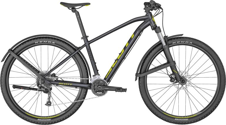 Scott Aspect 950 EQ 2024 en coloris Granite Black, VTT semi-rigide 29 pouces, vue de profil