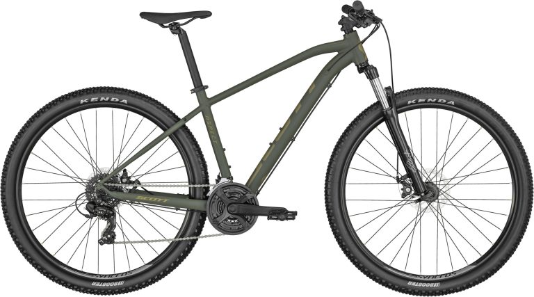 Scott Aspect 970 vert 2024, VTT semi-rigide 29 pouces aluminium, vue de profil
