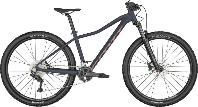 Scott Contessa Active 20 2024, VTT femme semi-rigide bleu foncé, vue de profil