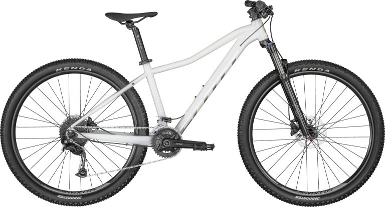 Scott Contessa Active 30 2024, VTT femme semi-rigide blanc, vue de profil