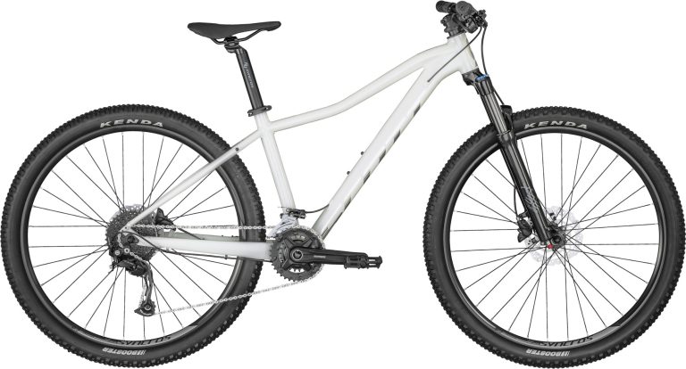 Scott Contessa Active 30 Cu 2024, VTT semi-rigide aluminium à fourche Suntour, vue de profil