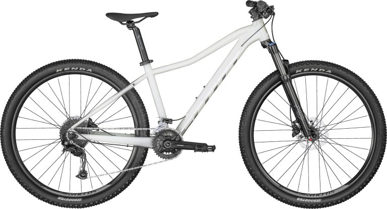 Scott Contessa Active 30 2024, VTT femme semi-rigide blanc nacré, vue de profil