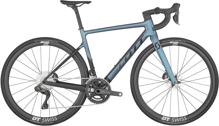 Scott Contessa Addict SE 2024, vélo de route carbone violet, vue de profil