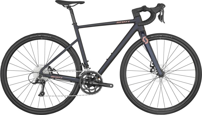 Scott Contessa Speedster 25 2024, vélo de route aluminium bleu, vue de profil