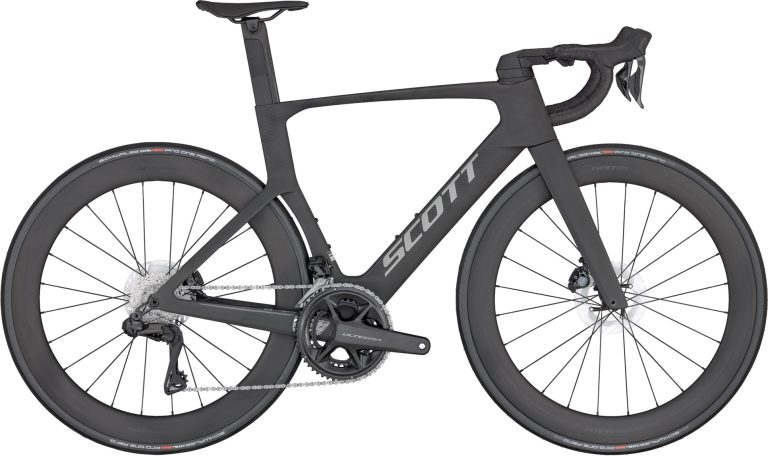 Scott Foil RC 10 black TW 2024, vélo de route aérodynamique carbone, vue de profil