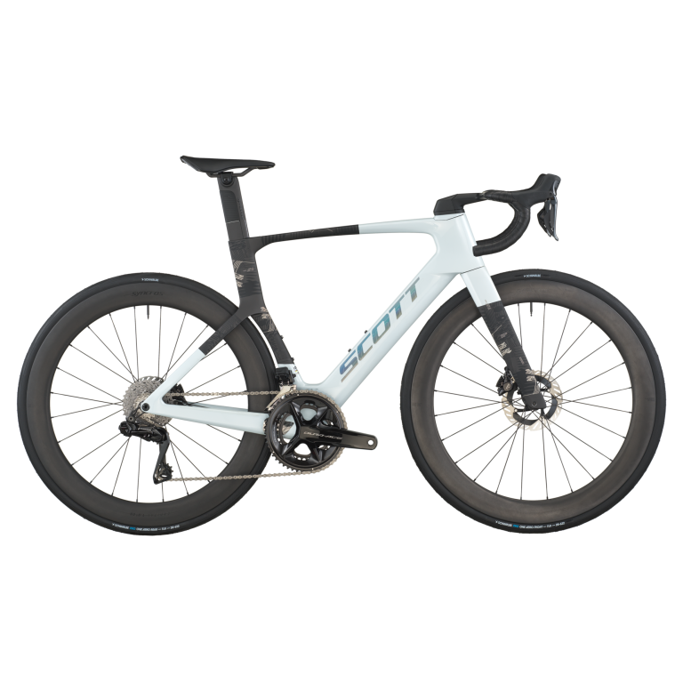 Scott Foil RC Pro 2026, vélo de route aéro carbone blanc et noir, vue de profil