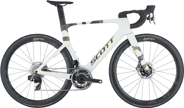 Scott Foil RC Team, vélo de route aéro à cadre carbone et roues Zipp, vue de profil