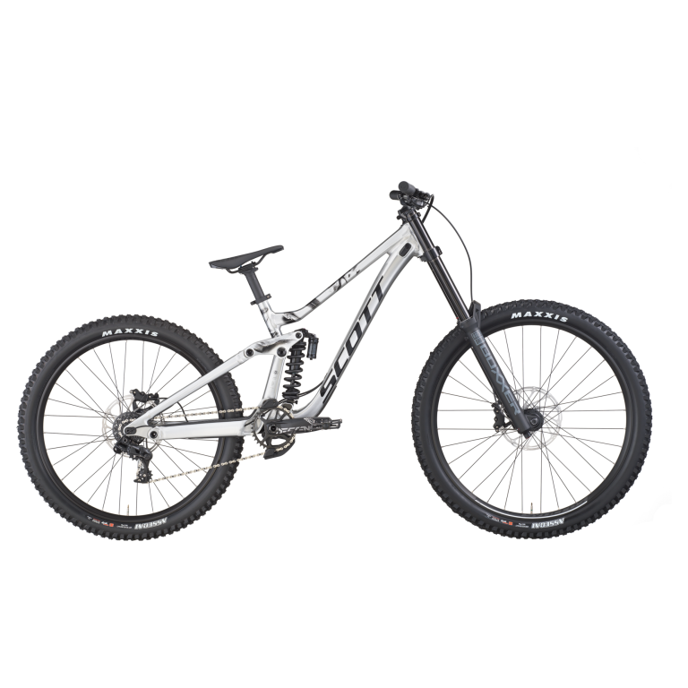 Scott Gambler 20 2026, VTT de descente à cadre aluminium, vue de profil côté transmission