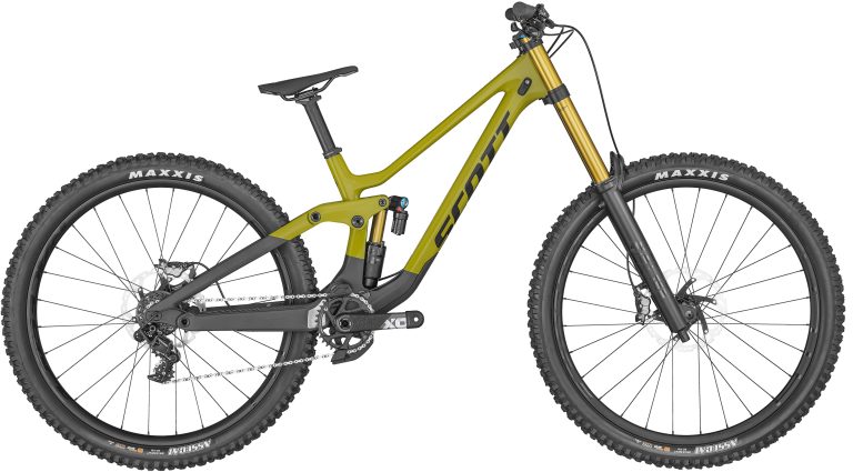 Scott Gambler 900 Tuned 2024, VTT de descente à cadre carbone, vue de profil