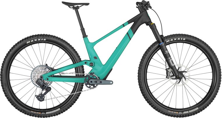 Scott Genius ST 910 TR 2024, VTT tout-suspendu de trail à fourche Öhlins, vue de profil
