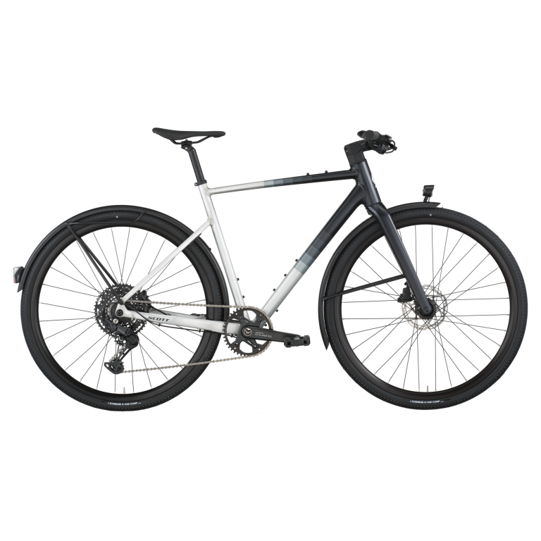 Scott Metrix 20 EQ 2026, vélo de trekking équipé à garde-boue, vue de profil