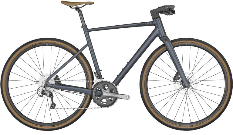 Scott Metrix 20 EU 2024, vélo à cintre plat et fourche carbone, vue de profil