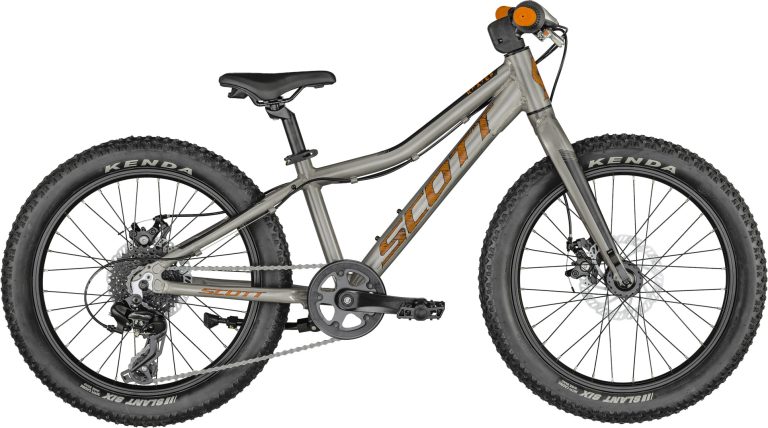 Scott Roxter 20 silver 2025, vélo enfant 20 pouces à cintre plat, cadre aluminium brut, vue de profil