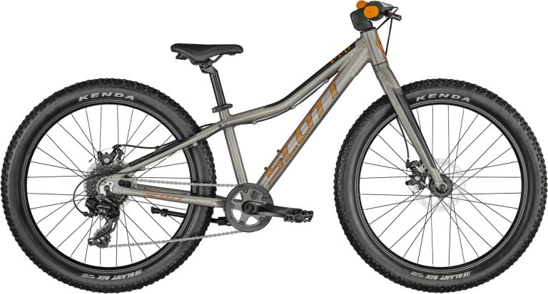 Scott Roxter 24 silver KH 2024, vélo enfant 24 pouces en aluminium brut à pneus larges, vue de profil