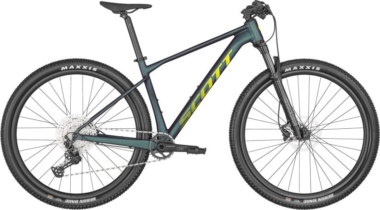 Scott Scale 965 2024 coloris Prism Purple Green, VTT semi-rigide 29 pouces, vue de profil
