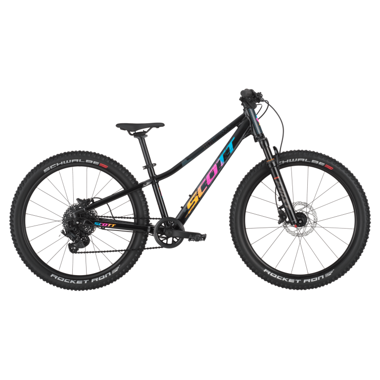 Scott Scale RC 400 2026, VTT enfant 24 pouces à cadre aluminium noir, vue de profil
