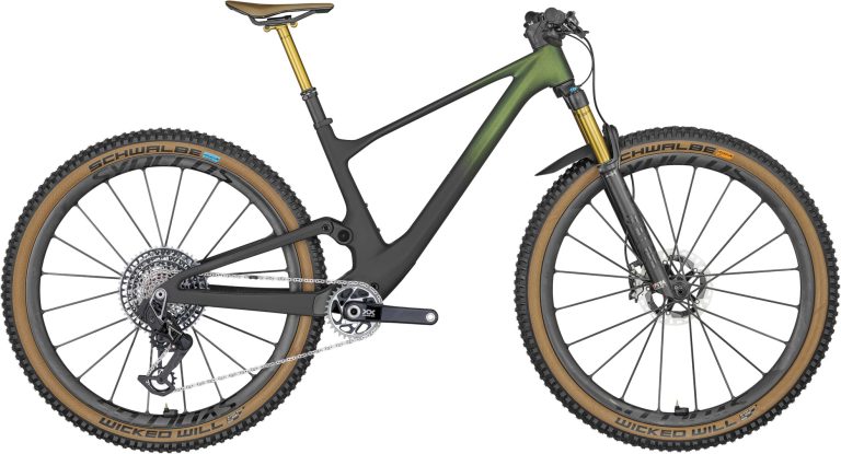Scott Spark 900 Ultimate TR 2024, VTT tout-suspendu carbone à suspension intégrée, vue de profil