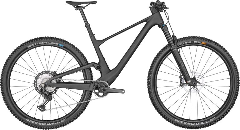 Scott Spark 910 2024, VTT tout-suspendu carbone à amortisseur intégré, vue de profil