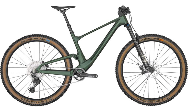 Scott Spark 930 2022 vert wakame, VTT tout-suspendu carbone et aluminium, vue de profil