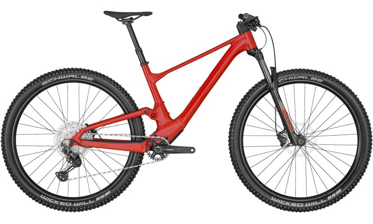 Scott Spark 960 rouge 2022, VTT tout-suspendu de cross-country, vue de profil