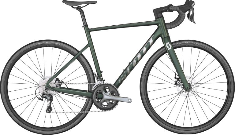 Scott Speedster 20 TW 2024, vélo de route en aluminium à pneus de 32 mm, vue de profil