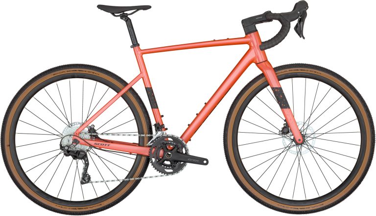 Scott Speedster Gravel 40 2024, gravel aluminium coloris Acid Orange, vue de profil