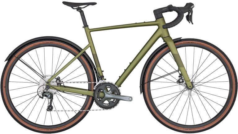 Scott Speedster Gravel 50 EQ 2024 version européenne, gravel aluminium vert, vue de profil