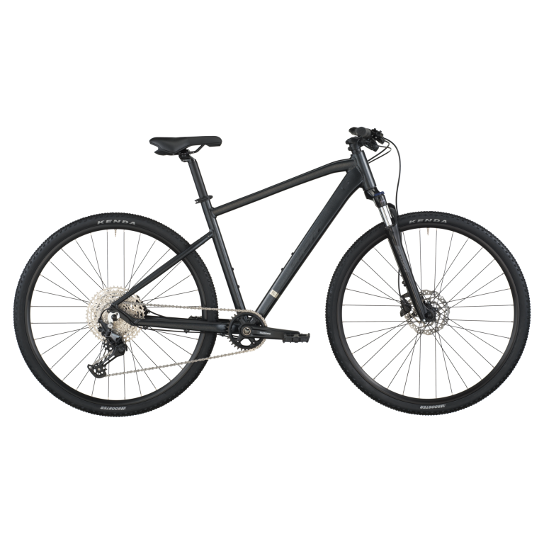 Scott Sub Cross 10 2026, vélo de trekking aluminium à cintre plat, coloris granite black, vue de profil