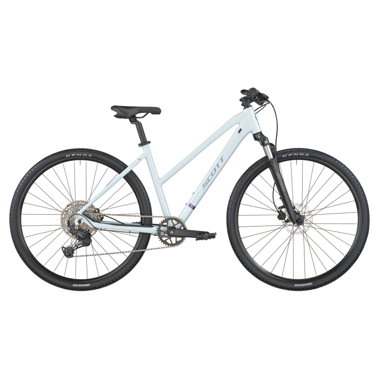 Scott Sub Cross 20 Slope 2026, vélo de trekking aluminium coloris cumulus white, vue de profil