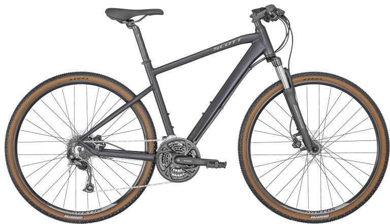 Scott Sub Cross 40 Men 2024, vélo de trekking aluminium coloris Granite Black, vue de profil