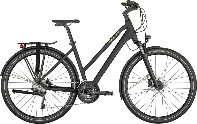 Scott Sub Sport 20 Lady 2024, vélo de ville à fourche suspendue et freins à disque, vue de profil