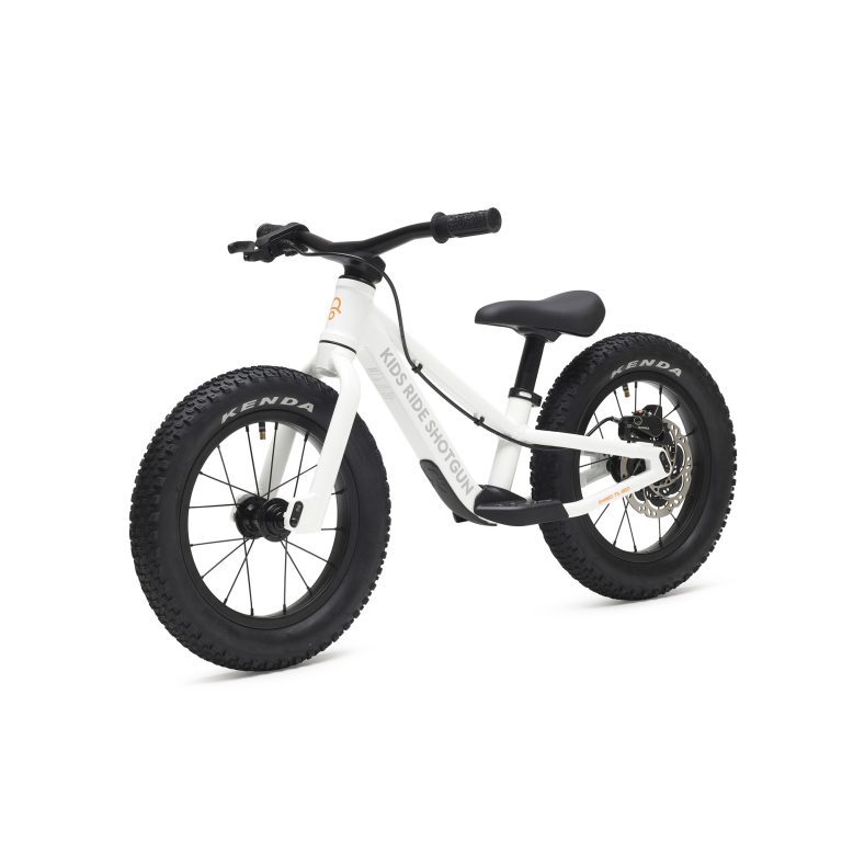 Shotgun Dirt Hero v2 14 pouces, draisienne enfant en aluminium avec frein à disque hydraulique, vue de profil