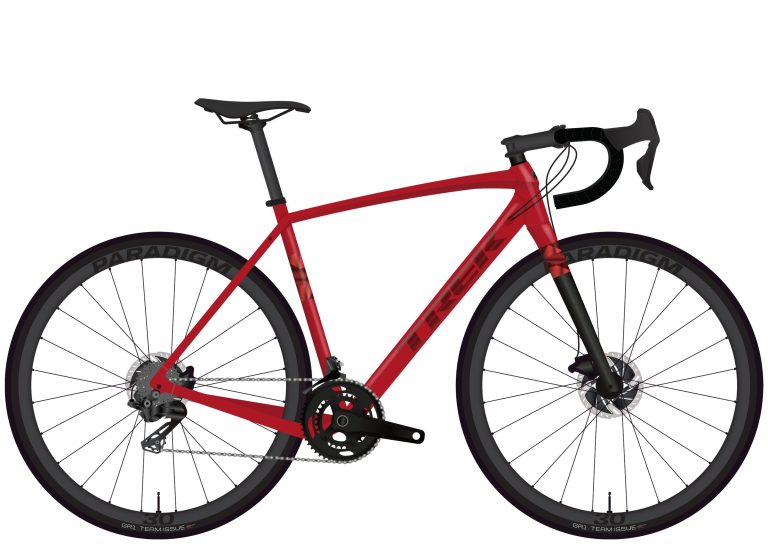 Trek Checkpoint ALR 3 2e génération 2025, vélo de gravel aluminium coloris Crimson, vue de profil
